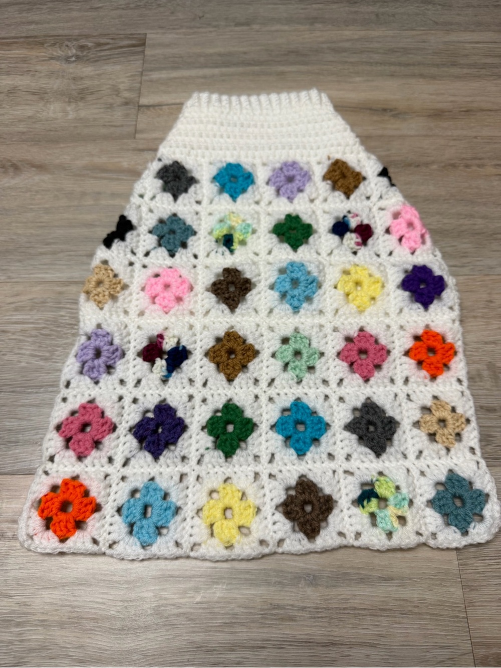Large Handmade Crochet Granny Square Dog Sweater